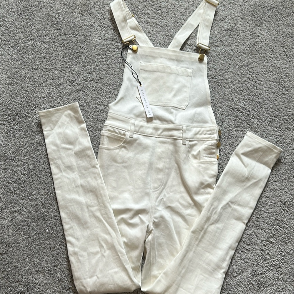 WeWoreWhat- Off-White jean overalls